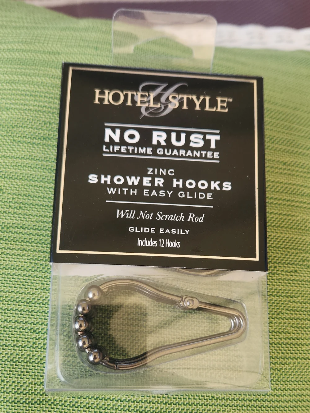 NIP Hotel Style No Rust Zinc Shower Hooks - Silver (12 Pack)